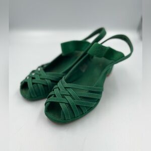 Re-mix vintage Green canvas Penny slingback size womens 8